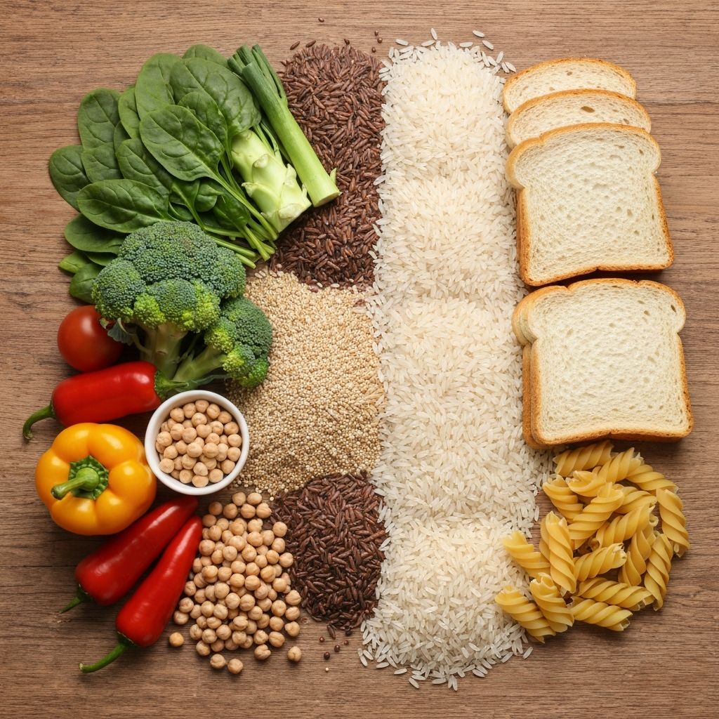High-fibre versus low-fibre food comparison